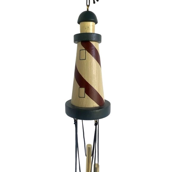 Lighthouse-Themed Wind Chime Brass Tubes & Hand-Painted Nautical Design By NCE - Picture 3 of 9